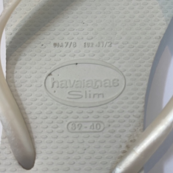 Havaianas White Iridescent Straps Flip Flops - Picture 3 of 6